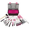 Apollo Tools Household Tool Kit, w/Tool Box Pink 170pc DT7102P