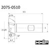 Hhip 2-1/4" X 1 Shank 3 Flute 60 Degree Indexable Dovetail Cutter 2075-0510