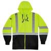 Ergodyne Lime Type R Class 3 Blk Front Hooded Zip 8372