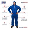 International Enviroguard Coverall with hood, XL, Blue, PK25, XL, 25 PK, Blue, SMS, Storm Flap 2225B