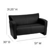 Flash Furniture Loveseat, 30" x 31-1/4", Upholstery Color: Black 222-2-BK-GG