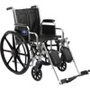 First Voice Wheelchair, 300lb, 18 In Seat, Silver/Black MDS806300D