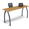 Mooreco Rectangle Mobile Seminar Table, 60" X 29", Oak 90122