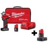 Milwaukee Tool M12 FUEL™ 3/8" Stubby Impact Wrench  Kit  w M12™ REDLITHIUM™ XC6.0 Bat 2554-22, 48-11-2460