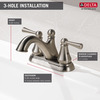 Delta Dual Handle 4" Mount, 3-hole 4" installation Hole Centerset Lavatory Faucet, Stainless 25999LF-SS