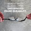 Kleenguard Nemesis Bifocal Safety Reading Glasses, +1.50 Diopter, Anti-Scratch, Wraparound Frame, Clear/Black 28621