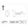 Zoro Select Self-Drilling Screw, 1/4" x 1 in, Plain Stainless Steel Hex Head External Hex Drive, 50 PK U31860.025.0100