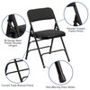 Flash Furniture Black Fabric Metal Chair 2-AW-MC309AF-BLK-GG