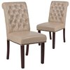 Flash Furniture Beige Leather Parsons Chair 2-BT-P-BG-LEA-GG