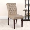 Flash Furniture Beige Leather Parsons Chair 2-BT-P-BG-LEA-GG