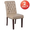Flash Furniture Beige Leather Parsons Chair 2-BT-P-BG-LEA-GG