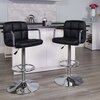 Flash Furniture Black Quilted Vinyl Adjustable Height Barstool, Arms, Chrome Base, PK2 2-CH-102029-BK-GG