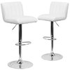 Flash Furniture White Vinyl Barstool 2-CH-112010-WH-GG