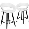 Flash Furniture White Vinyl Counter Stool, 24"H 2-CH-152561-WH-VY-GG