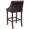 Flash Furniture Brown Leather/Wood Stool, 30" 2-CH-182020-30-BN-GG