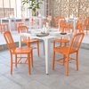 Flash Furniture Gael Commercial Grade 2 Pack Orange Metal Indoor-Outdoor Chair 2-CH-61200-18-OR-GG