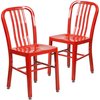 Flash Furniture Gael Commercial Grade 2 Pack Red Metal Indoor-Outdoor Chair 2-CH-61200-18-RED-GG