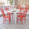 Flash Furniture Gael Commercial Grade 2 Pack Red Metal Indoor-Outdoor Chair 2-CH-61200-18-RED-GG
