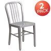 Flash Furniture Gael Commercial Grade 2 Pack Silver Metal Indoor-Outdoor Chair 2-CH-61200-18-SIL-GG