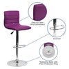 Flash Furniture Purple Vinyl Adjust Barstool, Counter Ht Swivel, Chrome Ped Base, PK2 2-CH-92023-1-PUR-GG