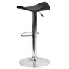 Flash Furniture Black Vinyl Adjustable Height Barstool, Wavy Seat, Chrome Base, PK2 2-CH-TC3-1002-BK-GG