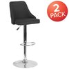 Flash Furniture Trieste Contemporary Adjustable Height Barstool in Black Fabric 2-DS-8121A-BLK-F-GG