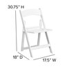 Flash Furniture White Resin Folding Chair 2-LE-L-1-WH-SLAT-GG