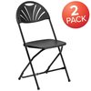 Flash Furniture Black Plastic Folding Chair 2-LE-L-4-BK-GG