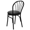Flash Furniture HERCULES Series Fan Back Metal Chair, Black Vinyl Seat, PK2 2-XU-698B-BLKV-GG