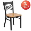 Flash Furniture Black X Chair-Nat Seat 2-XU-6FOBXBK-NATW-GG