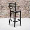 Flash Furniture Black Ladder Stool-Wal Seat 2-XU-DG697BLAD-BAR-WALW-GG