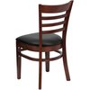 Flash Furniture Ladder Back Mahogany Wood Restaurant Chair, Black Vinyl Seat, PK2 2-XU-DGW0005LAD-MAH-BLKV-GG