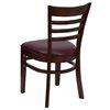 Flash Furniture Ladder Back Mahogany Wood Restaurant Chair, Burgundy Vinyl Seat, PK2 2-XU-DGW0005LAD-MAH-BURV-GG