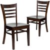 Flash Furniture HERCULES Series Ladder Back Walnut Wood Restaurant Chair 2-XU-DGW0005LAD-WAL-GG