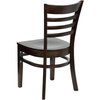 Flash Furniture HERCULES Series Ladder Back Walnut Wood Restaurant Chair 2-XU-DGW0005LAD-WAL-GG