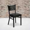 Flash Furniture Black Coffee Back Metal Restaurant Chair, Black Vinyl Seat, PK2 2-XU-DG-60099-COF-BLKV-GG