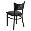 Flash Furniture Black Coffee Back Metal Restaurant Chair, Black Vinyl Seat, PK2 2-XU-DG-60099-COF-BLKV-GG