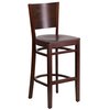 Flash Furniture Lacey Series Solid Back Walnut Wood Restaurant Barstool 2-XU-DG-W0094BAR-WAL-WAL-GG