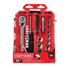 Craftsman 3/8" Drive Socket Wrench Set SAE 24 Pieces 1/4 in to 3/8 in , Full Polish CMMT12012