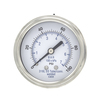 Pic Gauges Gauge, 2.5", 0/100psi, 1/4"CBM, SS PRO-302D-254E-01