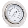 Pic Gauges Gauge, 4", 0-600psi, 1/2"LBM, SS, FrontFlange PRO-314D-402K