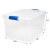 Homz Storage Tote with Latch Lid, Clear, Plastic, 66 qt Volume Capacity, 2 PK 3442CLRECOM.02