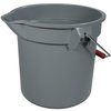 Rubbermaid Commercial 3 1/2 gal Round Bucket, 11-1/4 in H, 12 in Dia, Gray, Plastic FG261400GRAY
