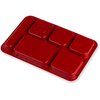 Carlisle Foodservice Right-Hand Compartment Tray, Red, PK24 614R05