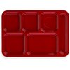 Carlisle Foodservice Right-Hand Compartment Tray, Red, PK24 614R05