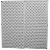 Wall Control Industrial Pegboard, Gray Metal Peg Boards, PK2 35-IP-3232-G