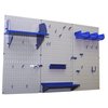 Wall Control Standard Industrial Pegboard Kit, Grey/Blue 35-IWRK-400-GBU
