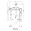 Gedore Universal Puller, 2-Arm Pattern, 90x100 M 1.06/1