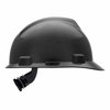 Msa Safety Front Brim Hard Hat, V-Gard, Slotted Cap, Type 1, Class E, Fas-Trac Ratchet Suspension, Black 492559