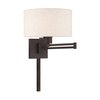 Livex Lighting Swing Arm Wall Lamps 1 Light Bronze Swing Arm Wall Lamp 40037-07